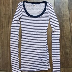 Free People Women's Striped Long Sleeve Knit Top